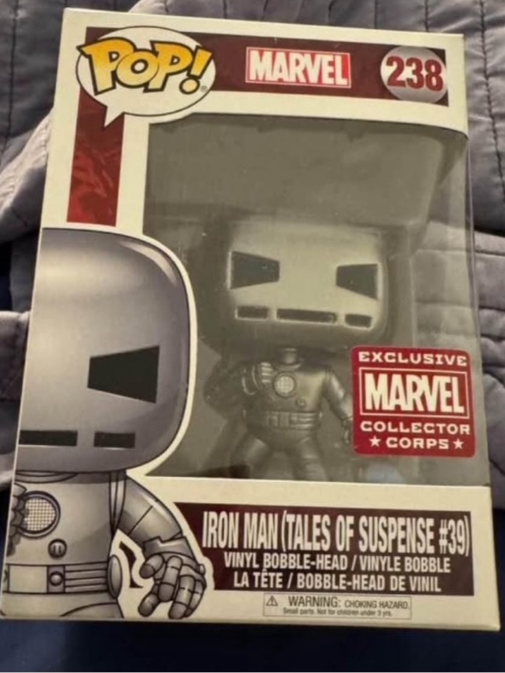 Marvel Silver Iron Man Pop! Vinyl Figure (Collector Corps Exclusive)